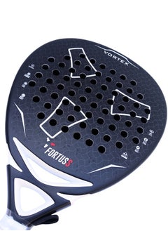 FORTUSS Padel Tennis Racket - Full Carbon Fiber - 3D Surface With Light Eva Memory Flex Foam Core - Padel Racquet - Hybrid Teardrop Paddle Racket With Bag Included (Black)  - Image 3