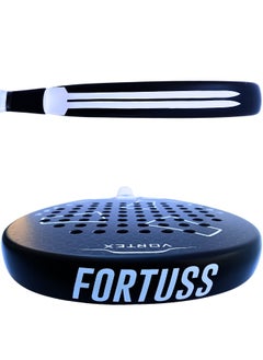 FORTUSS Padel Tennis Racket - Full Carbon Fiber - 3D Surface With Light Eva Memory Flex Foam Core - Padel Racquet - Hybrid Teardrop Paddle Racket With Bag Included (Black)  - Image 4