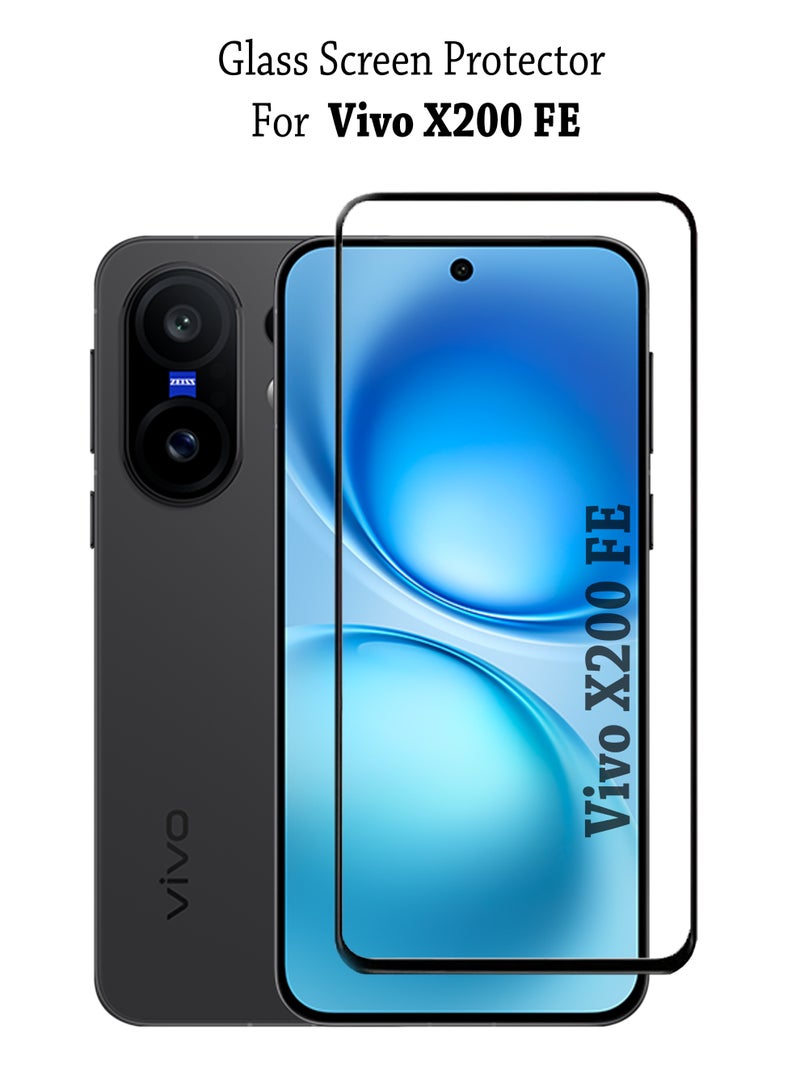 DUSALA Vivo X200 FE Screen Protector | Tempered Glass Compatible with vivo X200 FE | Screen Protector Full HD Quality Tempered Glass Anti-Scratch Edge to Edge Coverage with Easy Installation Kit - Black - Image 1