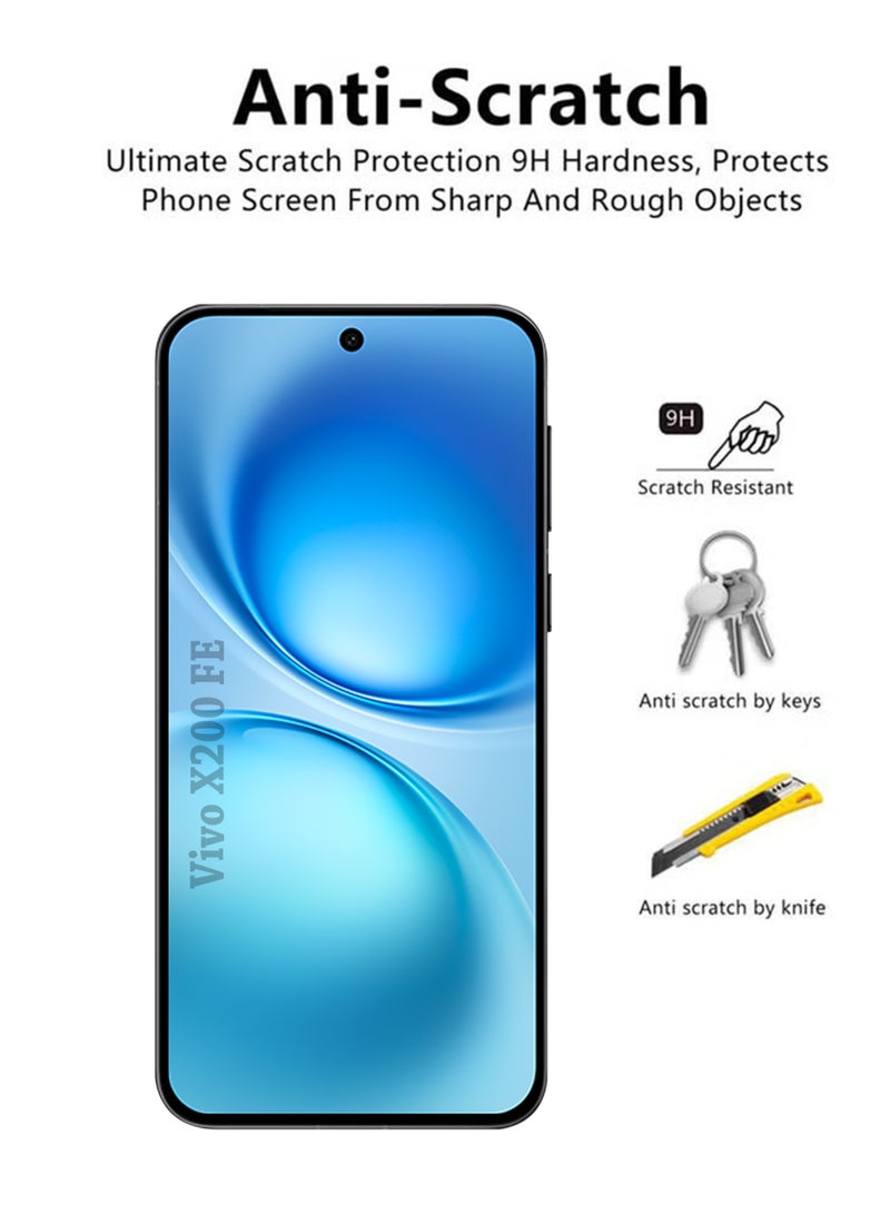 DUSALA Vivo X200 FE Screen Protector | Tempered Glass Compatible with vivo X200 FE | Screen Protector Full HD Quality Tempered Glass Anti-Scratch Edge to Edge Coverage with Easy Installation Kit - Black - Image 3