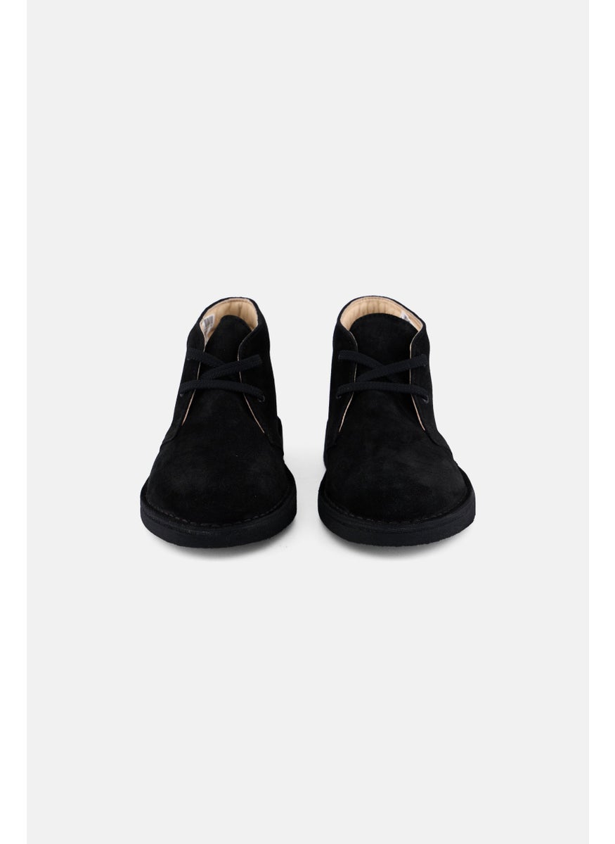 clarks Kids Boy Wide Fit Desert Lace Up Casual Boots, Black  - Image 2