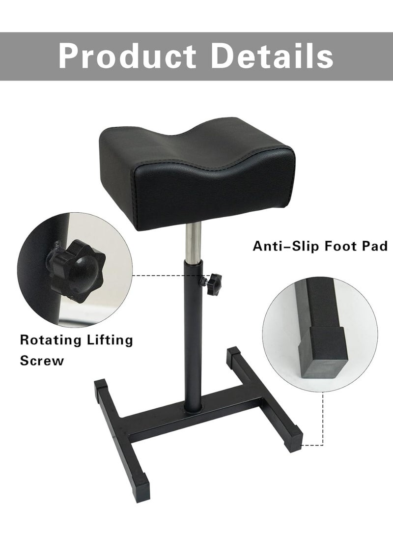 Meishida Pedicure Manicure Footrest, Foot Massage Manicure Nail Beauty Stool Stand, Adjustable Seat Height Footstool for Home And Beauty Salon Spa (Black)  - Image 2