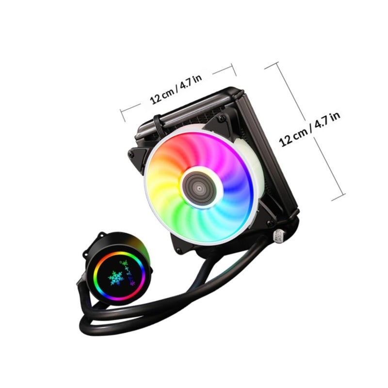 120 مم مبرد سائل RGB لوحدة المعالجة المركزية عالي الأداء نظام تبريد مائي لسطح المكتب للألعاب وتجاوز السرعة القصوى - Image 3