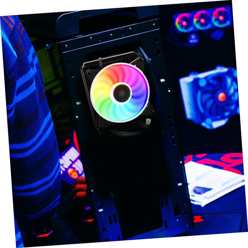 120 مم مبرد سائل RGB لوحدة المعالجة المركزية عالي الأداء نظام تبريد مائي لسطح المكتب للألعاب وتجاوز السرعة القصوى - Image 4
