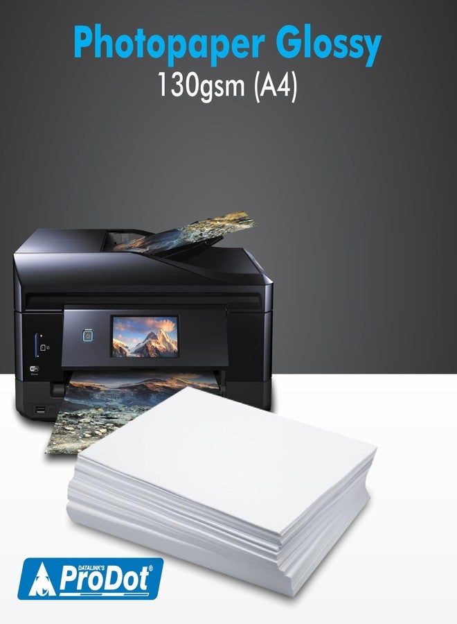 ProDot Water Proof & Instant Dry Glossy White A4 Photo Paper for Card & Picture Printing (100 Sheets, 8.3”x11.7’’each) (130GSM, 50 Sheet Pack of 02) - Image 2