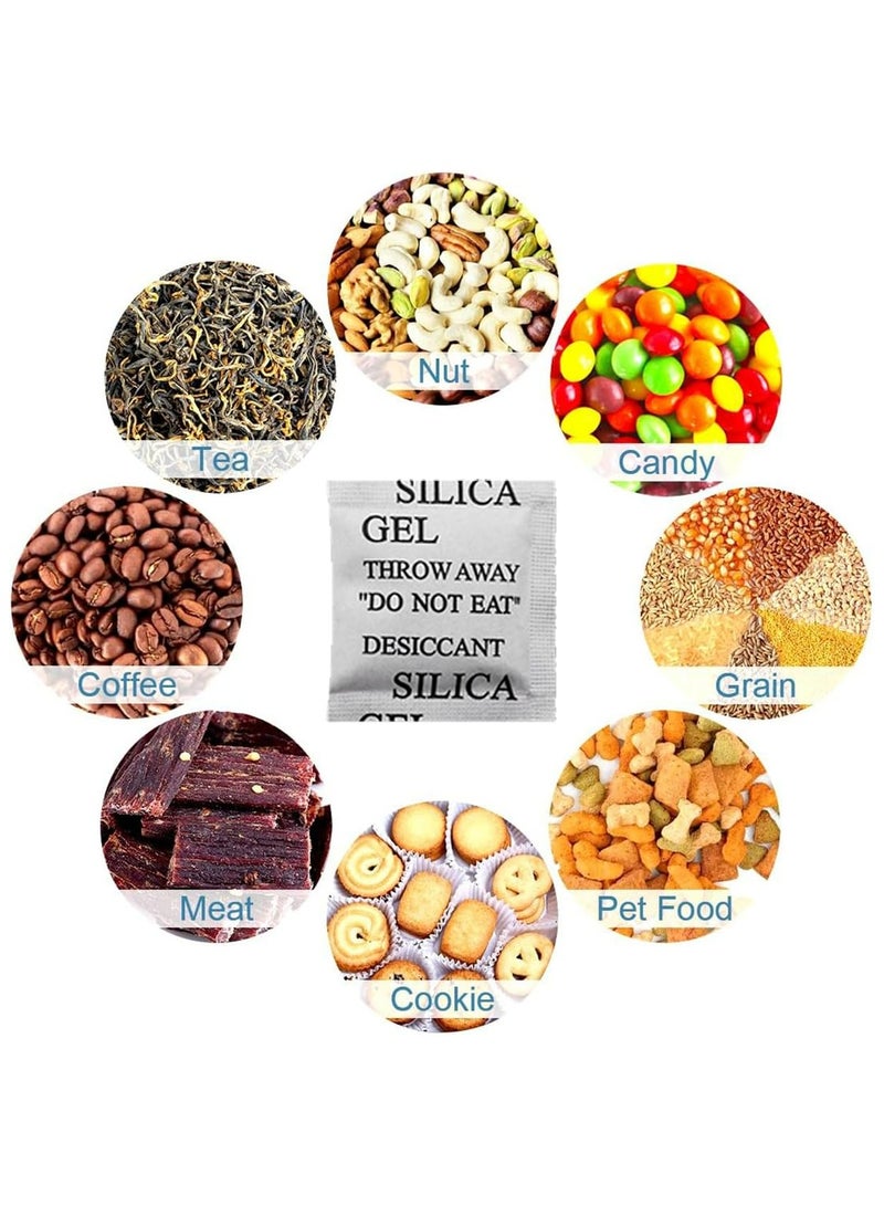 CMGTYYD. 200 قطعة من حزم هلام السيليكا المجفف، حزم هلام السيليكا، ممتص الرطوبة بدرجة الطعام، أكياس مجففة لإزالة الرطوبة للأغذية والمجوهرات والأحذية وتخزين الإلكترونيات - Image 3