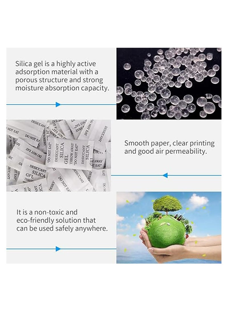 CMGTYYD. 200 قطعة من حزم هلام السيليكا المجفف، حزم هلام السيليكا، ممتص الرطوبة بدرجة الطعام، أكياس مجففة لإزالة الرطوبة للأغذية والمجوهرات والأحذية وتخزين الإلكترونيات - Image 4