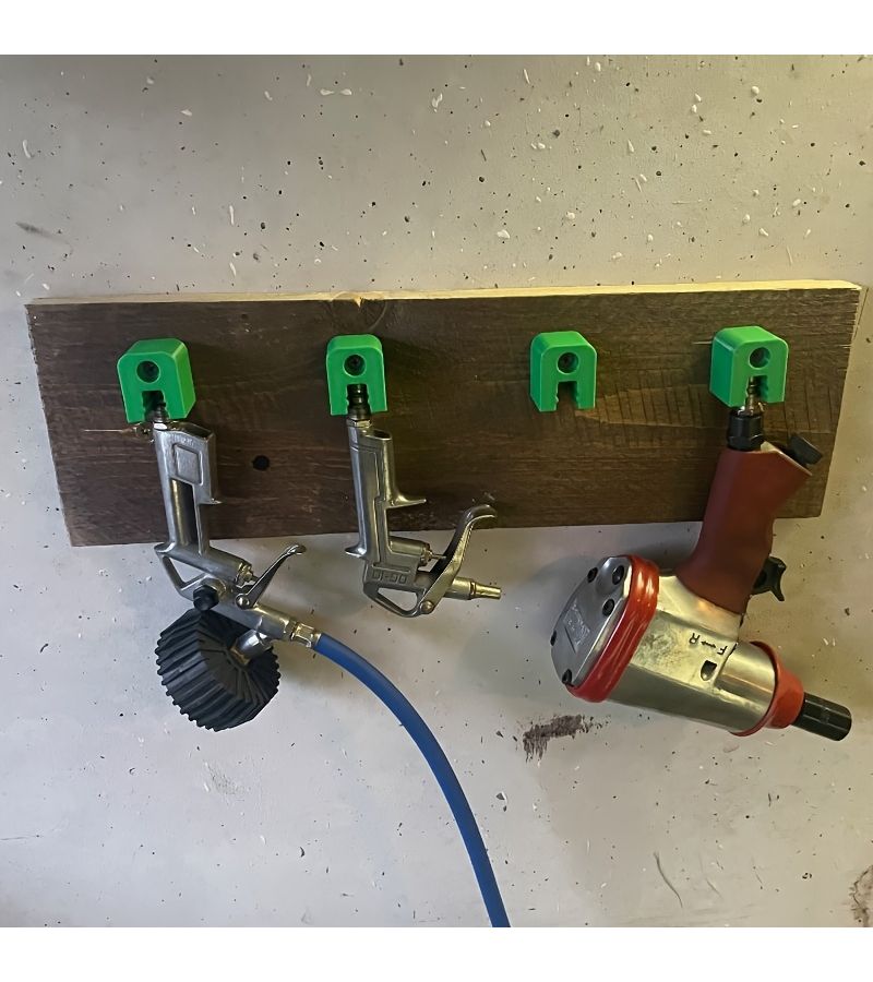 Yellow Pneumatic Tool Holder Durable Plastic Organizer For Workshop Auto Repair Shop - Image 2