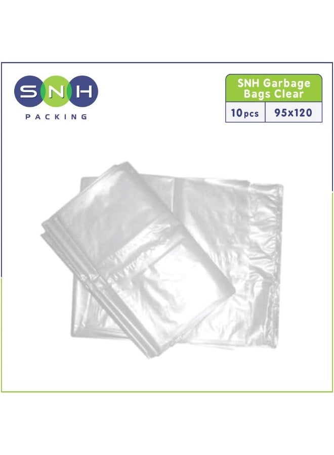 إس إن إتش باكينج أكياس قمامة شفافة، عبوة من 10 قطع، 95 × 120 سم، أكياس سلة مهملات المطبخ سعة 70 جالونًا - Image 2