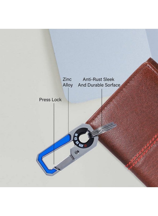 Omuda Premium and Stylish Hook Locking Metal Key Chain for Men & Women & for Gift (M-3749 Blue) - Image 3