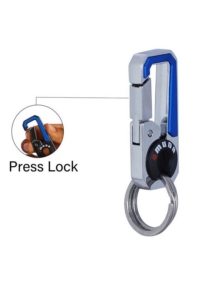Omuda Premium and Stylish Hook Locking Metal Key Chain for Men & Women & for Gift (M-3749 Blue) - Image 2