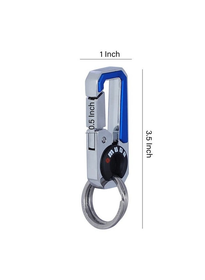 Omuda Premium and Stylish Hook Locking Metal Key Chain for Men & Women & for Gift (M-3749 Blue) - Image 4