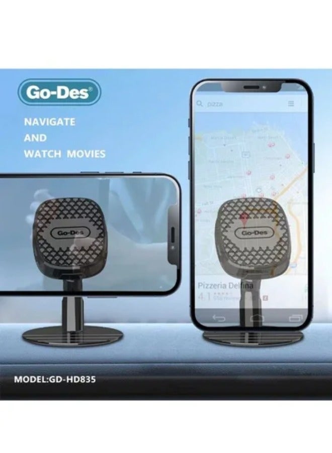 GO-DES GD-HD835 Magnetic Car Holder Black - Image 3