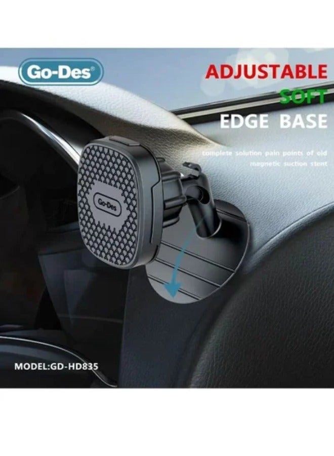 GO-DES GD-HD835 Magnetic Car Holder Black - Image 5