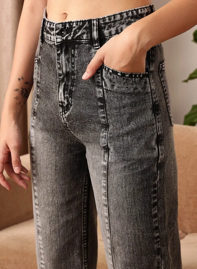 STREET 9 Comfort Straight Fit Heavy Fade Jeans for Women