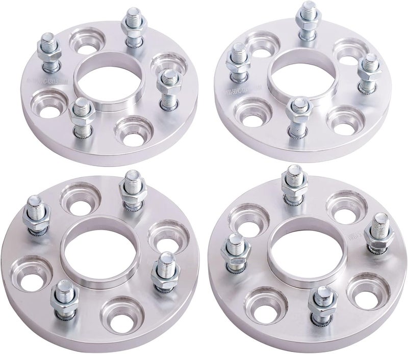 DCVAMOUS فواصل العجلات المركزية DCVAMOUS 4PC 4x100 بسماكة 15 مم مع مسامير 12x1.5 وفتحة مركزية 56.1 مم - Image 1