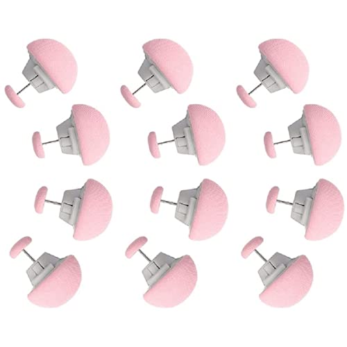 SHFTI - Mushroom Quilt Fixing Clips - Duvet Cover Holder with Buttons - Non-Slip Blanket Pins - Durable Cotton Design - Easy Install & Remove - for Quilts, Sheets, Curtains, Towels, 12 Pack (Pink) - Image 1