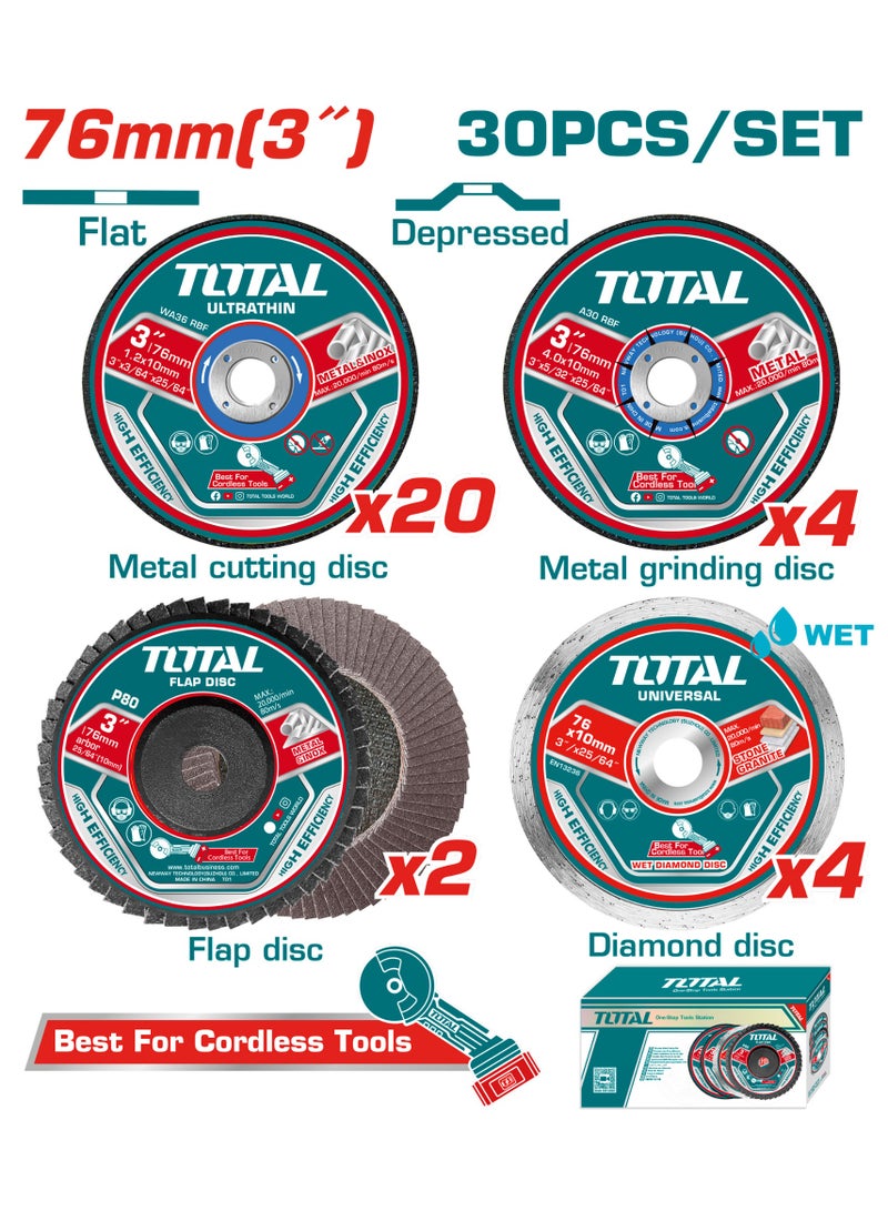 توتال tac97630 طقم حجر وبسكويت والماظه 3 بوصه من توتل