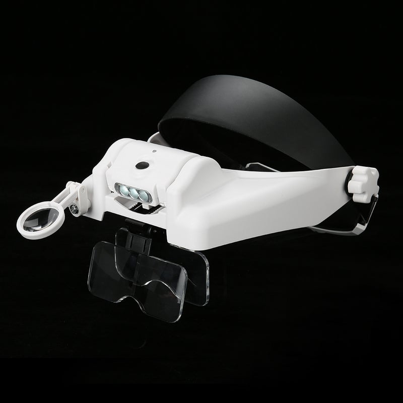 LED Lighted Headband Magnifying Glass Helmet Jewelry Repair Head Loupe - Image 5