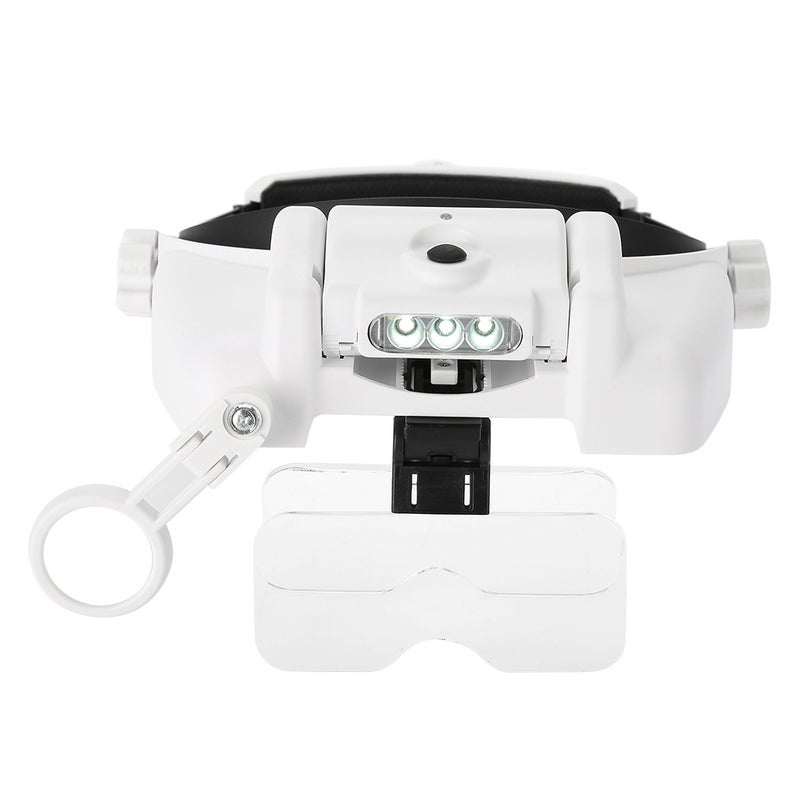 LED Lighted Headband Magnifying Glass Helmet Jewelry Repair Head Loupe - Image 2