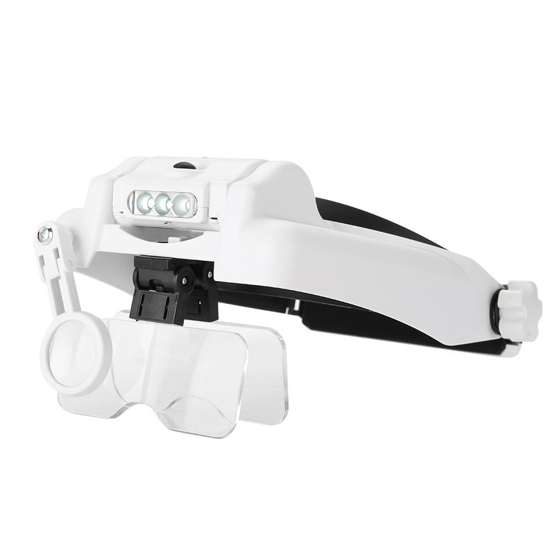 LED Lighted Headband Magnifying Glass Helmet Jewelry Repair Head Loupe - Image 3