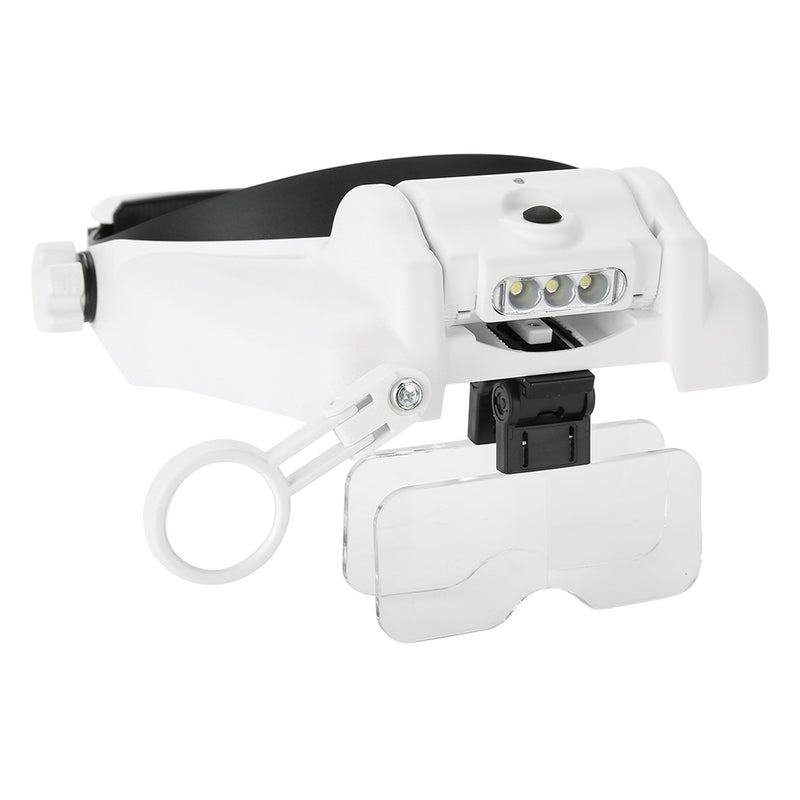 LED Lighted Headband Magnifying Glass Helmet Jewelry Repair Head Loupe - Image 4