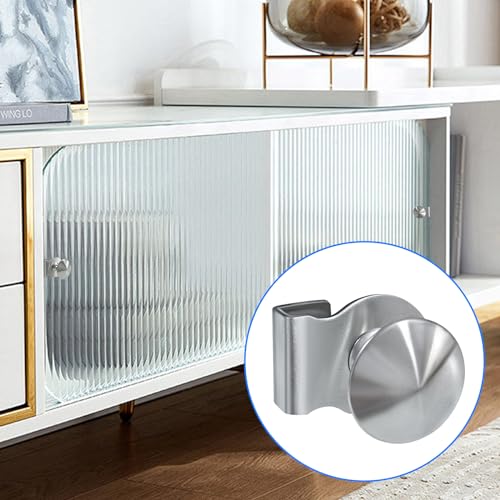 DEEKOUDT 4 Piece Stainless Steel Glass Door Clip Handle, Cabinet Drawer Glass Door Clip Handle for Glass Display Cabinet Furniture Glass Cabinet Drawer Pull Knob - Image 4