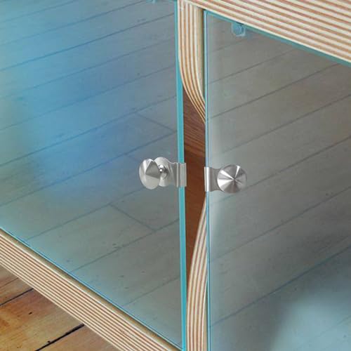 DEEKOUDT 4 Piece Stainless Steel Glass Door Clip Handle, Cabinet Drawer Glass Door Clip Handle for Glass Display Cabinet Furniture Glass Cabinet Drawer Pull Knob - Image 3