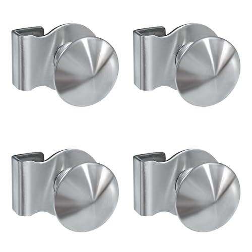 DEEKOUDT 4 Piece Stainless Steel Glass Door Clip Handle, Cabinet Drawer Glass Door Clip Handle for Glass Display Cabinet Furniture Glass Cabinet Drawer Pull Knob - Image 1