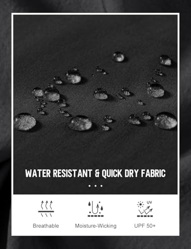 Gopune Women's Hiking Pants Lightweight Quick Dry Water Resistant Elastic Waist Workout Travel Athletic Joggers (Black,XL) - Image 4