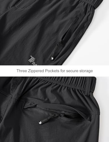 Gopune Women's Hiking Pants Lightweight Quick Dry Water Resistant Elastic Waist Workout Travel Athletic Joggers (Black,XL) - Image 5