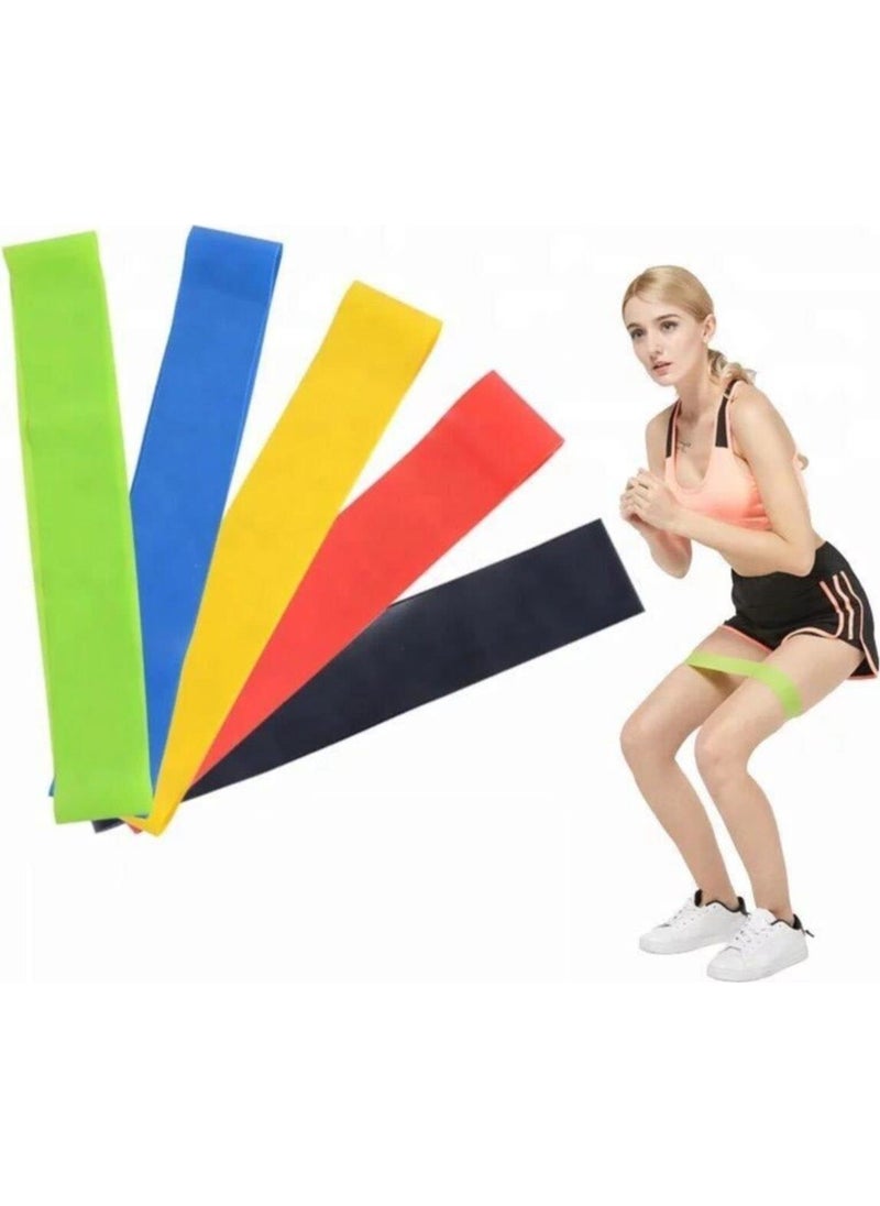 Technosmart 3-Piece Aerobic Band with Different Resistance, Light Medium Hard Pilates Squat Exercise Band  - Image 4