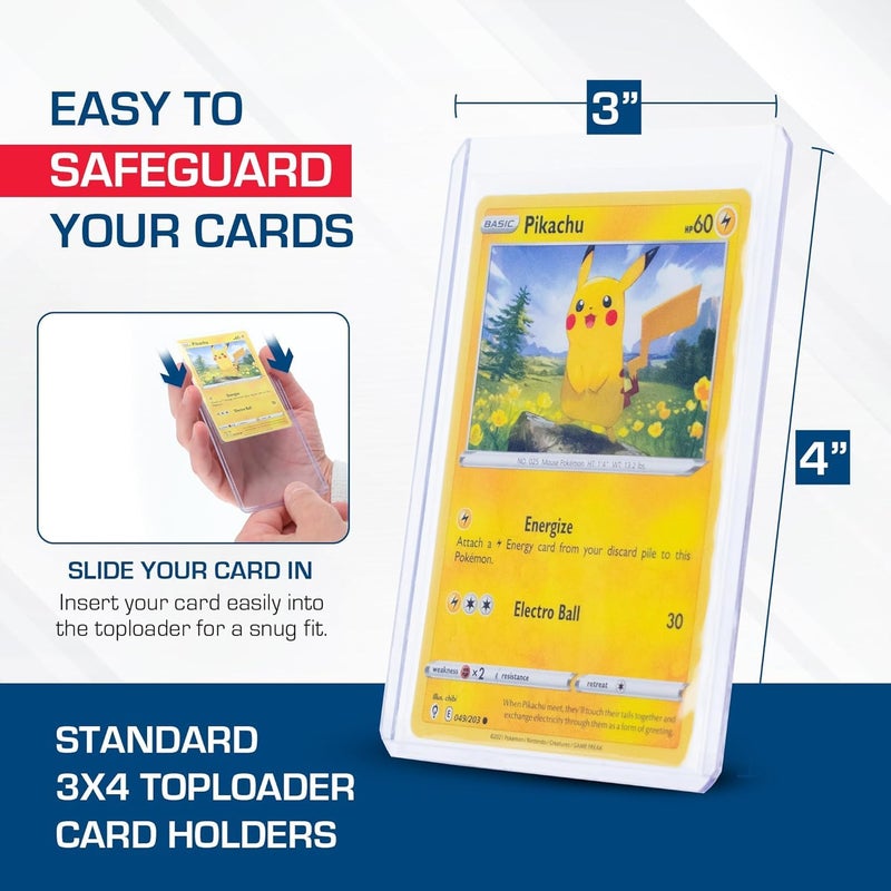 BCW 3x4 Topload Card Holder - Standard - 100ct | Rigid PVC Trading Card Protection for Baseball Cards, Football Cards, and Trading Cards Like PokÃ©mon and MTG | Holds Cards Up to 20pts - Image 4
