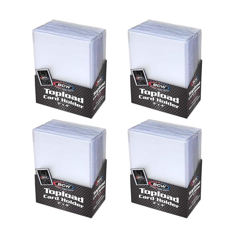 BCW 3x4 Topload Card Holder - Standard - 100ct | Rigid PVC Trading Card Protection for Baseball Cards, Football Cards, and Trading Cards Like PokÃ©mon and MTG | Holds Cards Up to 20pts - Image 1