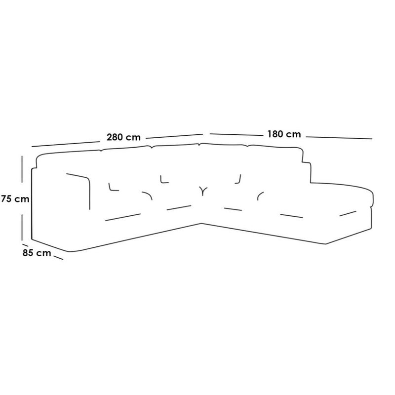 Betak Linen and MDF corner sofa - beige - Image 2