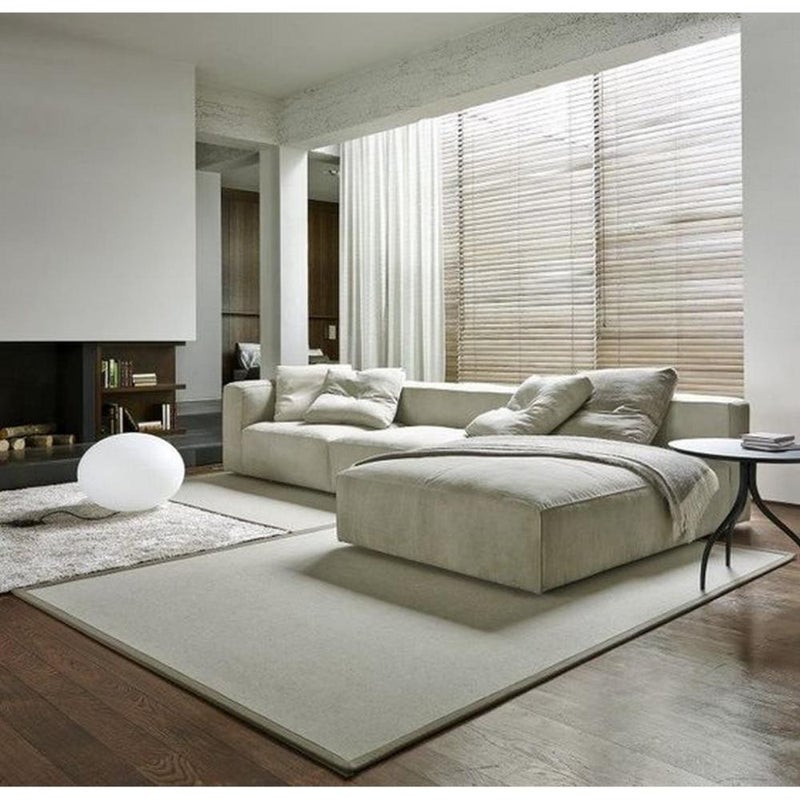 Betak Linen and MDF corner sofa - beige - Image 1