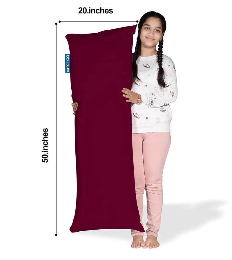 Coca Industries Cotton Large Pillow 20x54 inchMaroon - Image 2