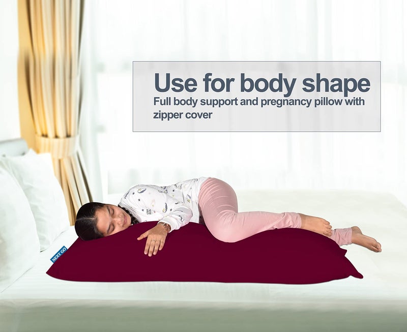Coca Industries Cotton Large Pillow 20x54 inchMaroon - Image 4