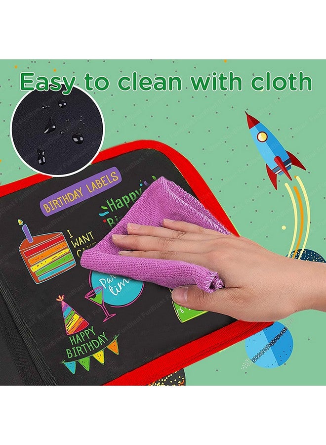 FunBlast FunBlast Canvas Erasable Doodle Slate Painting Kit For Kids, Drawing Book With Wet Wipes & Colors For Kids, Colouring Doodle Slate For Kids, Erasable Doodle Book (Unicorn, Multicolor) - Image 5