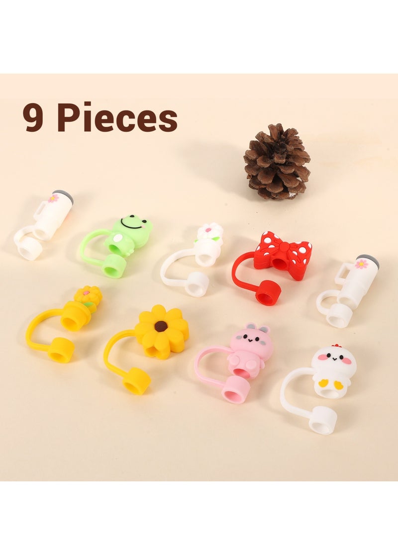 spa luxetique 10Pcs Straw Covers Cap Toppers Compatible with Stanley 30&40 oz Tumbler Cups,Reusable Cute Silicone Straw Tips Lids Protectors for 0.4 in/10mm Stanley Cups Accessories  - Image 3