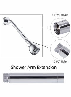 SYOSI Shower Arm Extension, Shower Head Extender Stainless Steel with Chrome Finish, Adjustable Lower Shower Head, Bathroom Shower Accessory  - Image 2