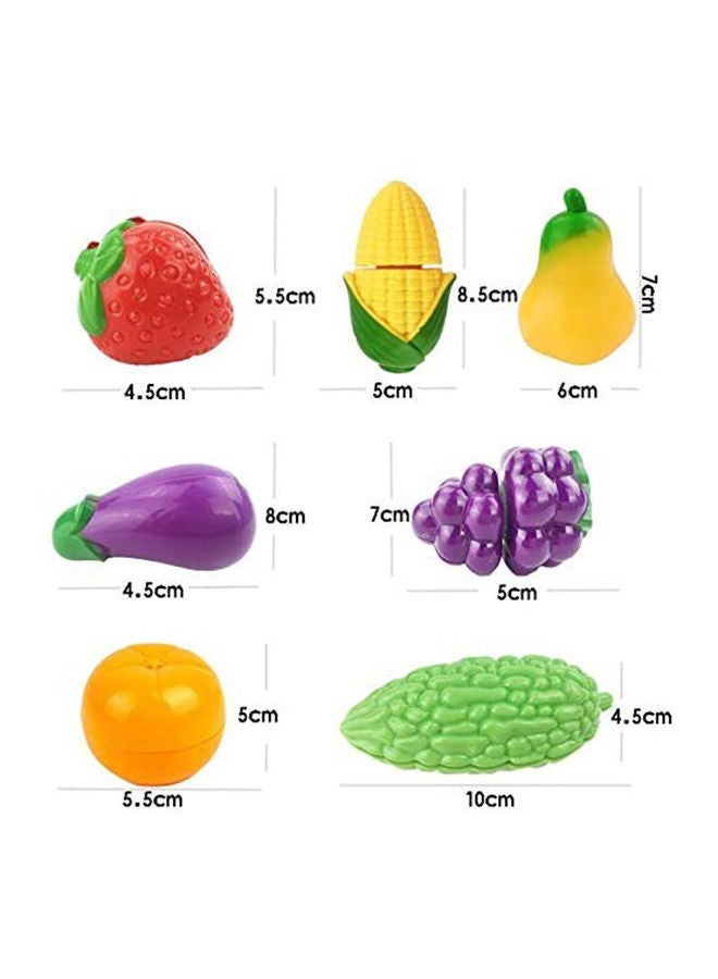 16-Piece Vegetables Fruit Kitchen Learning Toy Set cm - Image 2