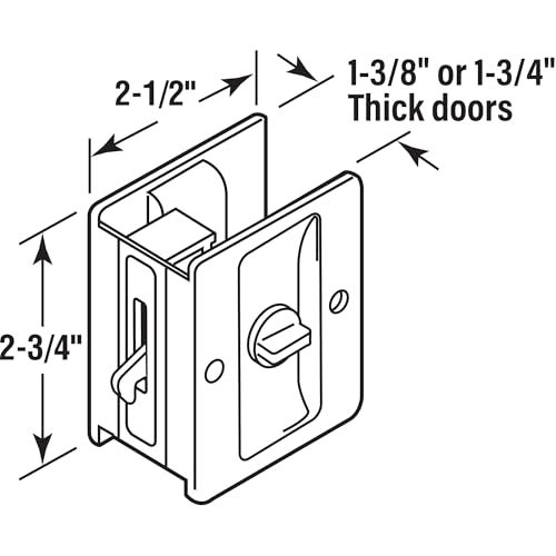 Prime-Line PrimeLine N 7578 Pocket Door Privacy Lock with Pull Matte Black Finish Single Pack - Image 3