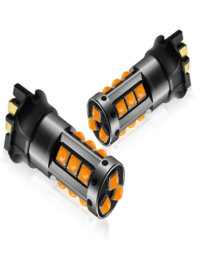 مصباح LED من نوع VOODA PW24W PWY24W، 12181NA 12174 12182، مصباح LED كهرماني بديل لمصابيح التشغيل النهاري ومصابيح التوقف ومصابيح الإشارة، متوافق مع المركبات الأوروبية، عبوة من قطعتين. - Image 1