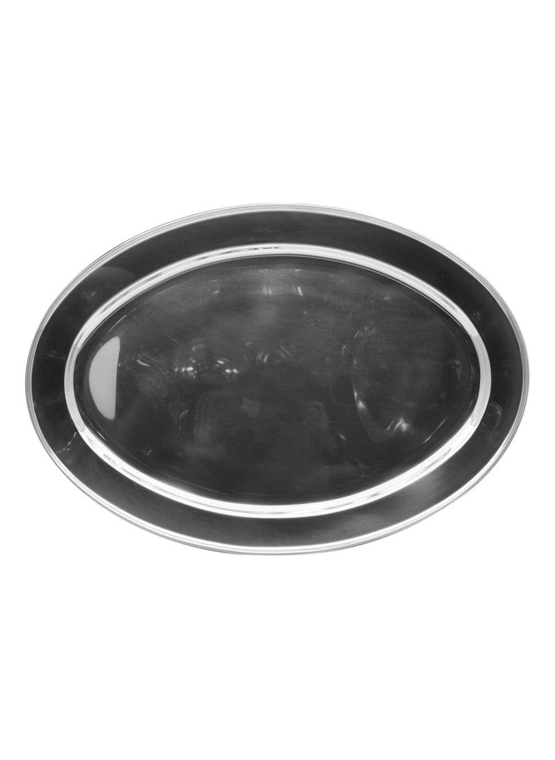 RAJ Raj Stainless Steel Oval Serving Tray OT0055, Rice Plate  Salad Plate  Side Plate Platter Serving Plate-55CM  - Image 2