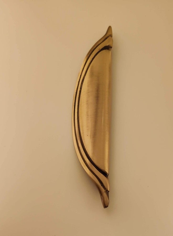 BRASS INDIA 100% Full Brass Antique Drawer/Cabinet Pull Handle with Premium Carving Design | Model No: 552 | Size: 5 inches | Material: Full Heavy Brass | Weight: 100 Grams p.p | (2) - Image 1