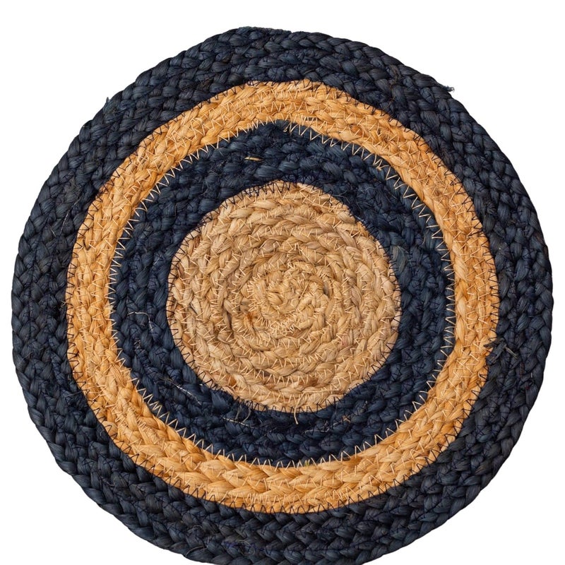 JASMEY HOMES Set of 2 Dining Table Mat 30cm Round Mat Blue Double Ring Used as Centre Table dcor placematHouse Warming Gifts for New Home - Image 4