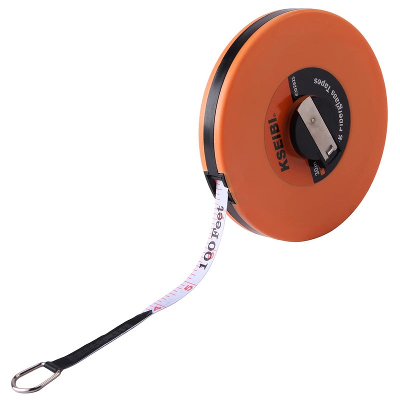 KSEIBI 302940 Closed Reel Long Tape Measure 165 ft Flexible Fiberglass Double Face Printing Inch/Metric for Land, Yard Distance Measurement, and Construction Work (165ft / 50m) - Image 1