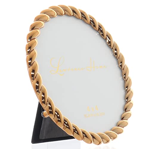 Lawrence Frames Rope Design Metal Frame, 4x4 Round, Gold - Image 3