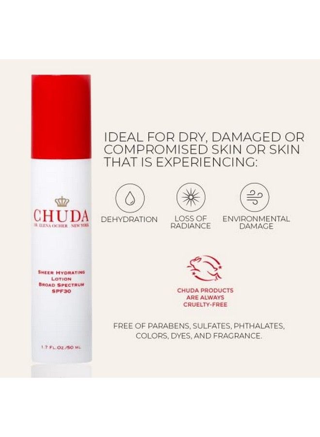 CHUDA Sheer Hydrating Lotion Broad Spectrum Spf 30 Sunscreen Face Moisturizer Cream Vitaminrich Daily Moisturizer Spf Sheer And Invisible Cover Ideal For Dry Sensitive Skin 50Ml - Image 3